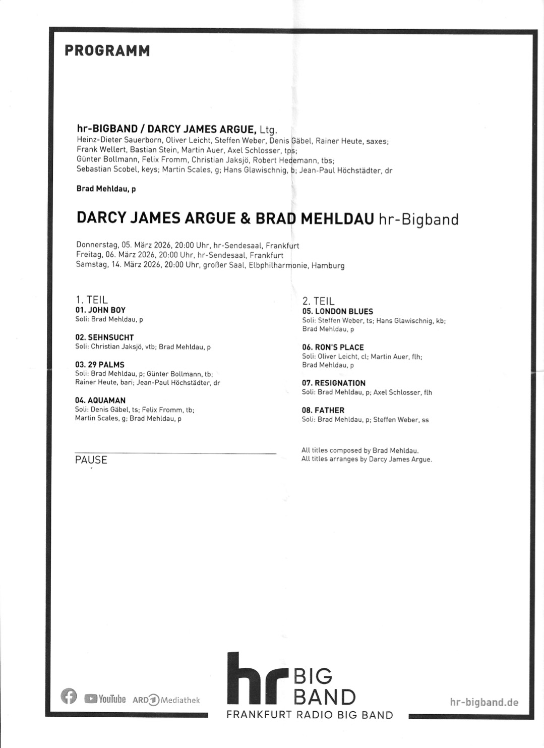 Mehldau Argue Programm